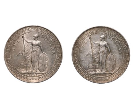 GREAT BRITAIN - BRITISH TRADE DOLLAR 1901 B (2)
Britannia standing holding a trident and a shield, date below, reverse with C
