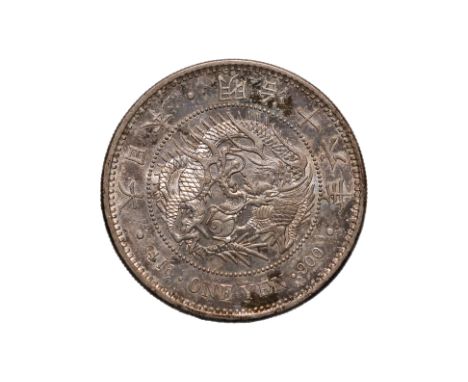 JAPAN - 1 YEN MEIJI YEAR 16 (1883)
Dragon within a beaded circle, legend in English and Japanese, reverse with chrysanthemum 