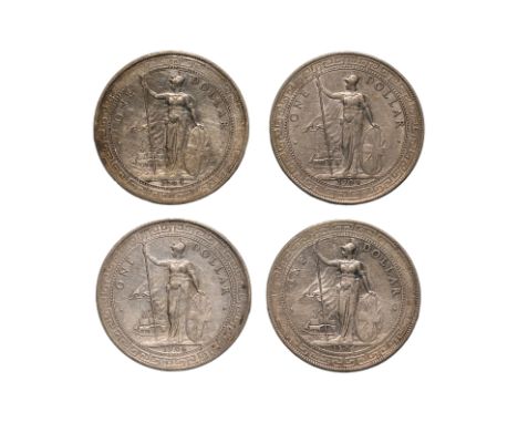 GREAT BRITAIN - BRITISH TRADE DOLLAR 1904 B  INCLUDING POSSIBLE OVERDATES (4)
Britannia standing holding a trident and a shie
