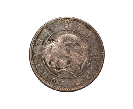 JAPAN - 1 YEN MEIJI YEAR 18 (1885)
Dragon within a beaded circle, legend in English and Japanese, reverse with chrysanthemum 