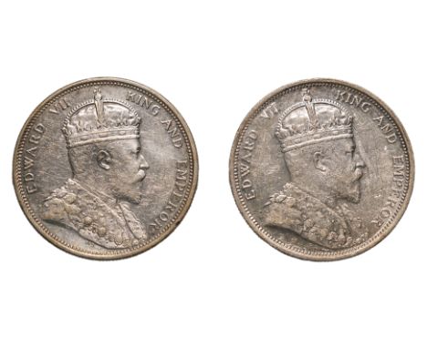 STRAITS SETTLEMENTS EDWARD VII 1 DOLLAR 1904 B (2)
Crowned bust facing right, reverse with Arabesque design with denomination