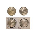 STRAITS SETTLEMENTS GEORGE V 1 DOLLAR 1919; 1920 (4)