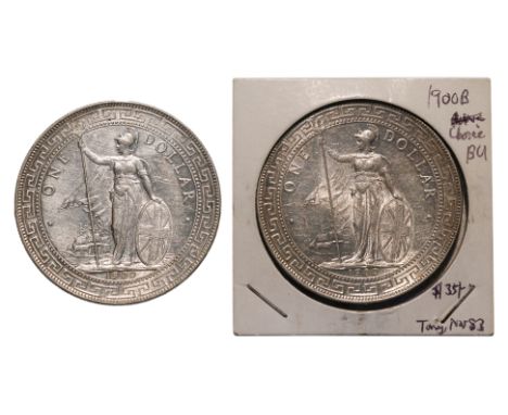 GREAT BRITAIN - BRITISH TRADE DOLLAR 1900 B (2)
Britannia standing holding a trident and a shield, date below, reverse with C