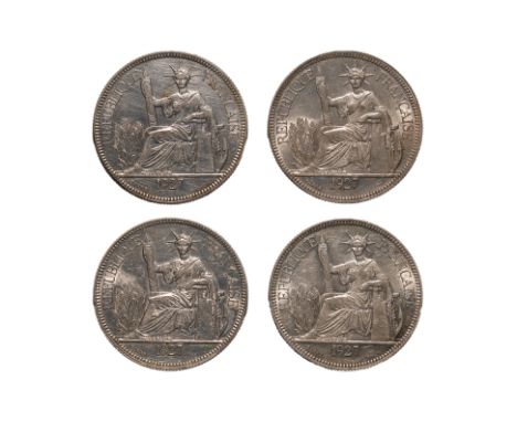 FRENCH INDOCHINA 1 PIASTRE DE COMMERCE 1927 A (4)
Marianne seated left with date in exergue below, reverse with denomination 
