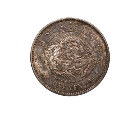 JAPAN - 1 YEN MEIJI YEAR 14 (1881)
Dragon within a beaded circle, legend in English and Japanese, reverse with chrysanthemum 