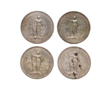 GREAT BRITAIN - BRITISH TRADE DOLLAR 1904 B INCL. OVERDATES (4)
Britannia standing holding a trident and a shield, date below