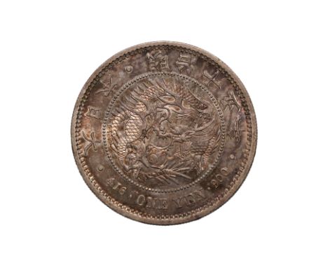 JAPAN - 1 YEN MEIJI YEAR 15 (1882)
Dragon within a beaded circle, legend in English and Japanese, reverse with chrysanthemum 
