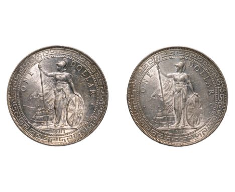 GREAT BRITAIN - BRITISH TRADE DOLLAR 1901 B (2)
Britannia standing holding a trident and a shield, date below, reverse with C