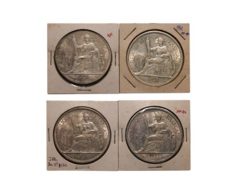 FRENCH INDOCHINA 1 PIASTRE DE COMMERCE 1921 (4)
Marianne seated left with date in exergue below, reverse with denomination at