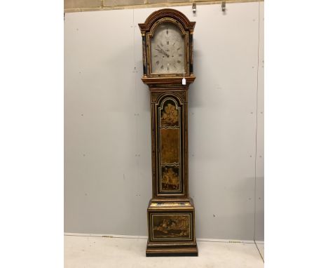 A chinoiserie lacquered eight day longcase clock, Jno. Haydon Windsor, height 222cm. Condition - fair to good Large amount of