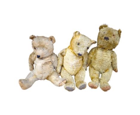 A Chiltern bear c.1950's, 55cm, tear to one velvet pad otherwise in good condition, and a 1930's bear, 50cm, repaired paw pad