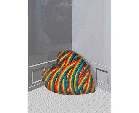 Patrick Hughes (b.1939), colour screen print, ‘Hearty’, limited edition 105/130, signed in pencil, 75 x 53cm. Condition - goo