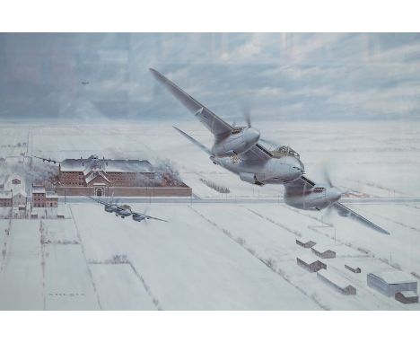 Gerald Coulson (b.1926), limited edition colour print of a Mosquito plane 'Operation Jericho - The Jailbreakers' limited edit