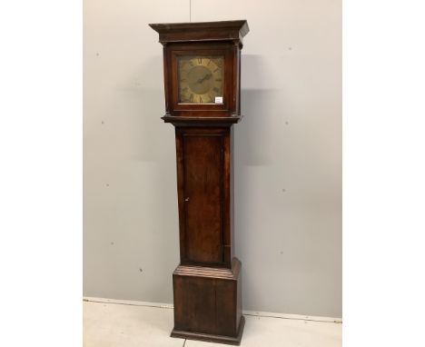 An 18th century oak thirty hour longcase clock by Jno. Muzzell, Horsham, height 183cm. Condition - poor