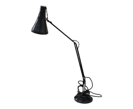 A Herbert Terry &amp; Sons black anglepoise lamp, 84cm high. Condition - base and shade marked