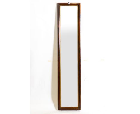 A 19TH CENTURY ROSEWOOD RECTANGULAR WALL MIRROR180cm wide; 38cm high
