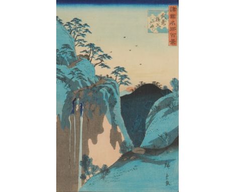 THREE JAPANESE WOODBLOCK PRINTS (3)19th century
Comprising; `Mountains of Chichibu, Musashi' by Hiroshige II from the series 