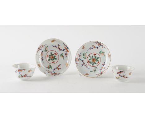 A PAIR OF JAPANESE ARITA TEABOWLS AND SAUCERS (4)Edo period, 18th century
Each painted in underglaze blue, enamels and gildin