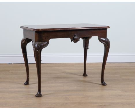 AN 18TH CENTURY AND LATER IRISH MAHOGANY SILVER TABLE92cm wide; 54cm deep; 70cm highLater peg construction to underside, miss