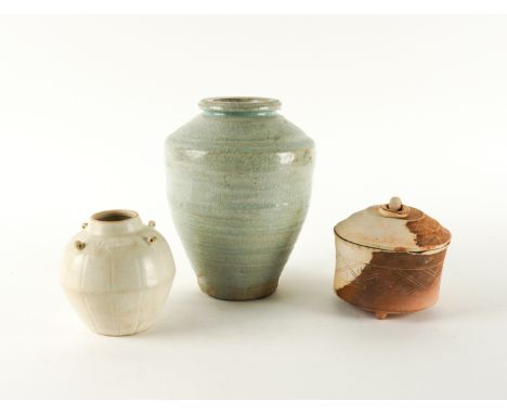 THREE ITEMS OF CHINESE CERAMICSVarious dates
Comprising; a tapered celadon glaze vase from the Vung Tau cargo, circa 1690, Ch