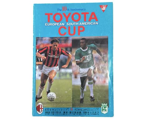 TOYOTA CUP PROGRAMME: AC Milan v Atletico Nacional [Columbia], December 17th 1989