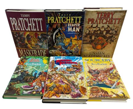 TERRY PRATCHETT: 6 Titles: WYRD SISTERS, 1991 [fifth impression]; SOURCERY, 1991 [fifth impression]; MOVING PICTURES, 1990 [s