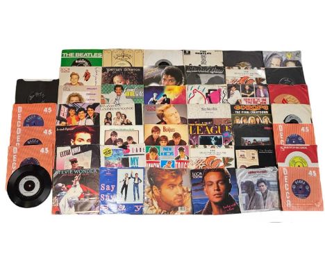 A collection of various 1960s - 1980s 7'' vinyl singles, to include The Rolling Stones, The Beatles, Europe, Kylie Minogue, J