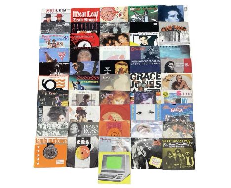 A collection of various 1980s interest 7'' vinyl singles, to include Fleetwood Mac, Kraftwerk, David Bowie, Twiggy, Blondie, 