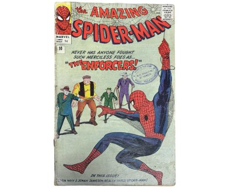 THE AMAZING SPIDER-MAN #10, featuring the first appearance of The Enforcer.Age related wear and tear
