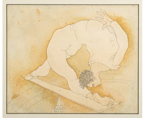 * Mervyn Laurence Peake [1911-1968]-The Acrobat,:-pen, ink and wash drawing, 24.5 x 29.5cm, verso a preparatory sketch of sam