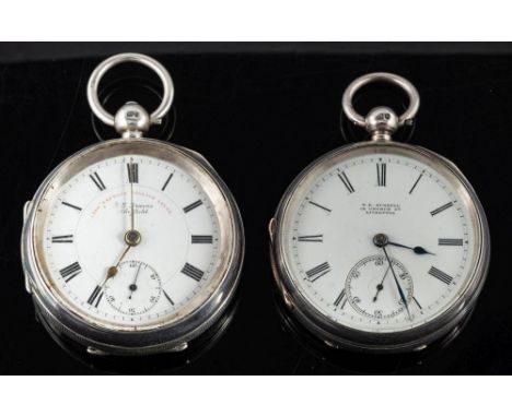 T.R. Russell, Liverpool, an open-faced silver pocket watch: the full-plate movement having a lever escapement with an engrave