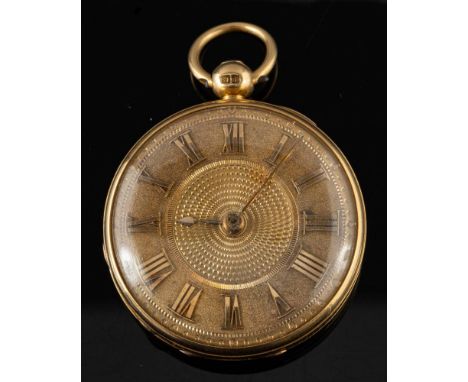 Borrell, London an 18ct gold key-wound open-faced pocket watch: the movement having a chain fusee with a plain steel balance 