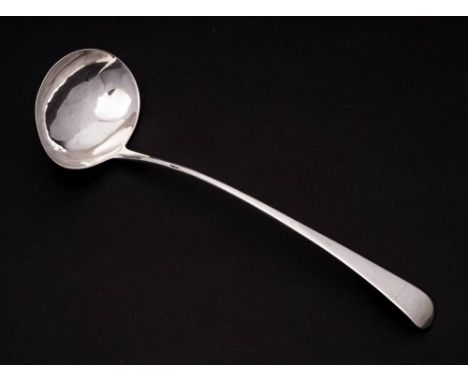 A George III silver Old English pattern soup ladle, maker George Smith III & William Fearn, London, 1788: crested, 32cm long,