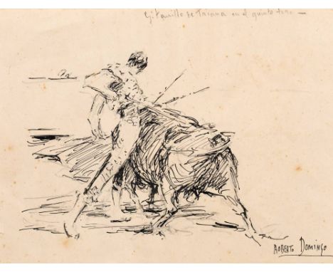 *Roberto Domingo [1883-1956]-Matador,:- signed bottom rightinscribed in pencil 'Gitanillo de Triana ....'pen, ink and pencil 