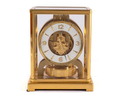 Jaeger-LeCoultre Atmos mantel clock: the front of the movement stamped Jaeger-LeCoultre, Atmos, Swiss Made, with the top of t