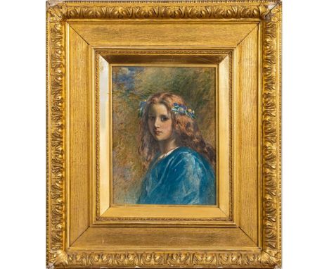 John Adam Plimmer Houston [1812-1884]-Portrait study,:- signed bottom leftfurther signed and inscribed with the artist's addr