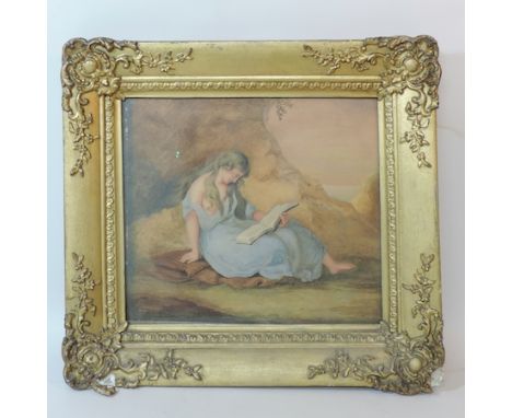 Continental school, 19th century, portrait of a girl, watercolour, 25 x 18cm, in a gilt frame