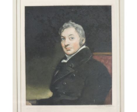 Stewart Robertson, 19th century, portrait of a gentleman, mezzotint, signed in pencil to the margin, 30 x 25cm