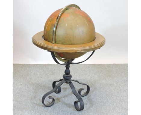 A 20th century globe, on stand, 85cm tall