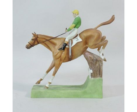 A Royal Worcester porcelain figure group, Over The Sticks, by Doris Lindner, no 3116, 18cm tall