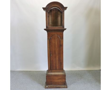 An 18th century oak longcase clock case, 194cm tall