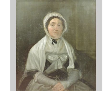 English school, 19th century, half length portrait of a lady, oil on canvas, 74 x 61cm