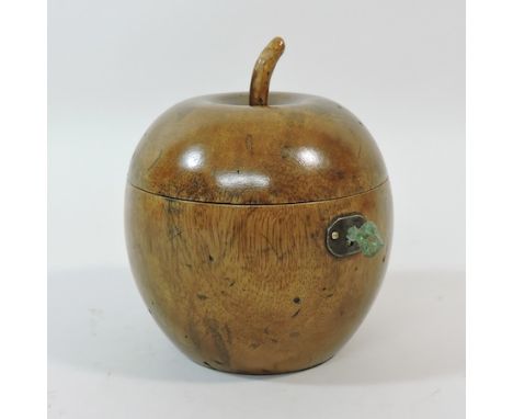 A reproduction tea caddy, in the form of an apple, 13cm tall