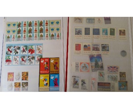 STAMPS, selection, inc. mainly USA & Canada; tax stamps, poster stamps, cinderella etc., loose in two stamp stock books, VG t