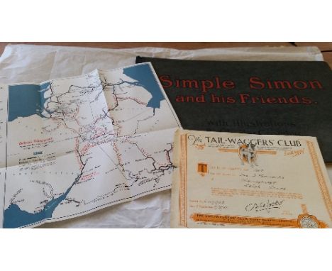 EPHEMERA, selection, inc. hardback edition of Simple Simon and His Friends, illustrations by Charles Crombie; posters, It Sho
