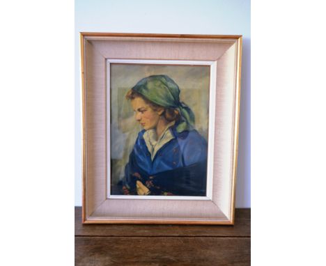 Portrait femme aux champsDimensions: 29 x 38,5 cm et 44,5 x 54,5 cm avec cadre