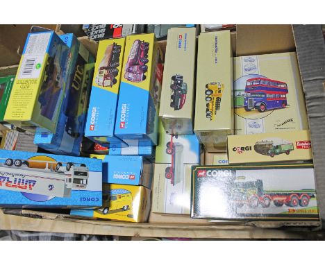 A box containing approx. nineteen boxed Corgi die-cast model vehicles.