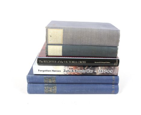 Six military books: to include Victoria Cross, Zulu Wars, Royal Army Service Corps etc.
