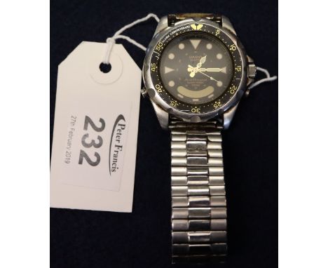 Casio quartz alarm chronograph stainless steel gent's watch with expanding bracelet. (B.P. 24% incl. VAT)