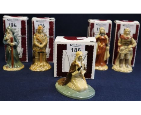 Group of Wade china Camelot collection miniature figures with original boxes. (5)(B.P. 24% incl. VAT)